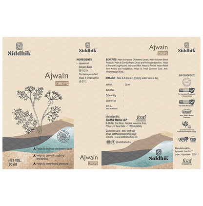 Siddhik Combo Pack of Golden Drops Multiflora Honey 500gm & Ajwain Drop 30ml