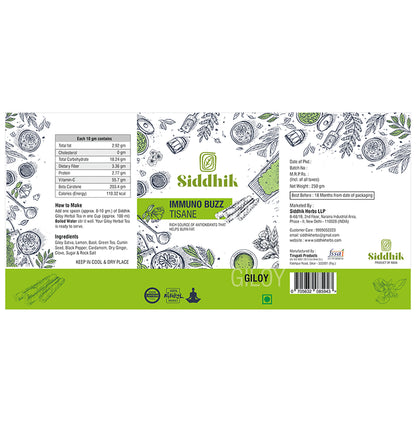 Siddhik Combo Pack of Immuno Buzz Tisane Giloy Tea 250gm & Ajwain Drop 30ml
