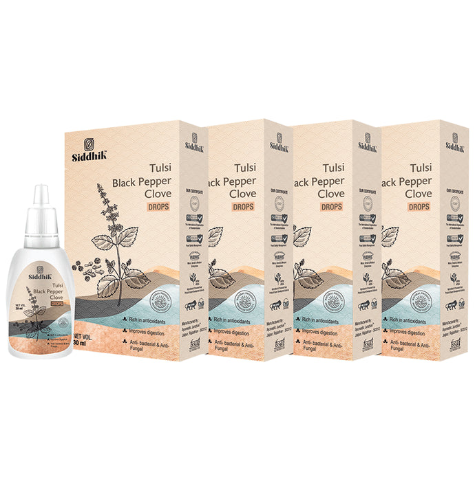 Siddhik Tulsi Black Pepper Clove Drop (30ml Each) - Classic Derma