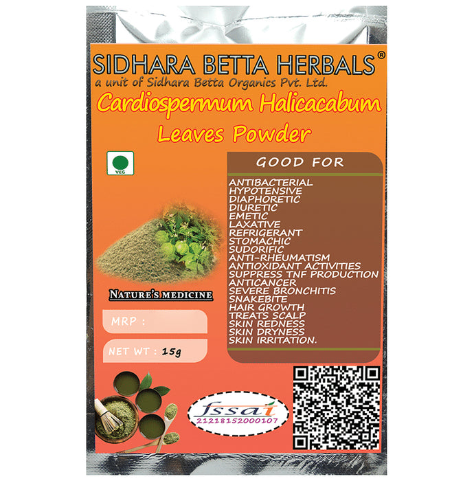 Sidhara Betta Herbals Cardiospermum Halicacabum Leaves Powder - Classic Derma