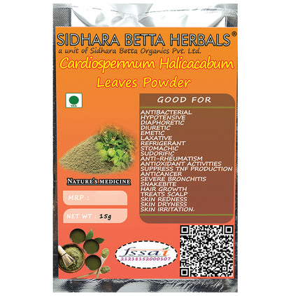 Sidhara Betta Herbals Cardiospermum Halicacabum Leaves Powder - Classic Derma