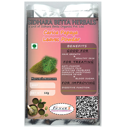 Sidhara Betta Herbals Carica Papaya Leaves Powder - Classic Derma