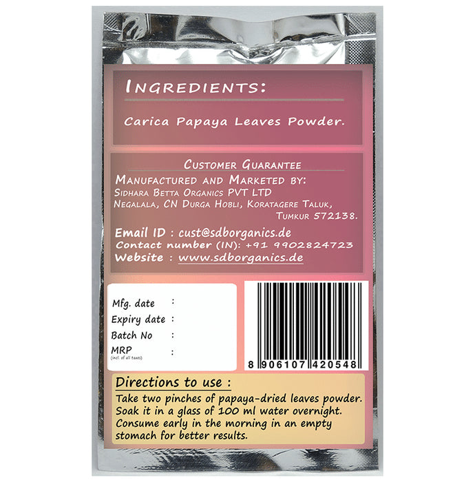 Sidhara Betta Herbals Carica Papaya Leaves Powder