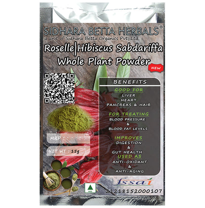 Sidhara Betta Herbals Hibiscus Sabdariffa Whole Plant Powder - Classic Derma