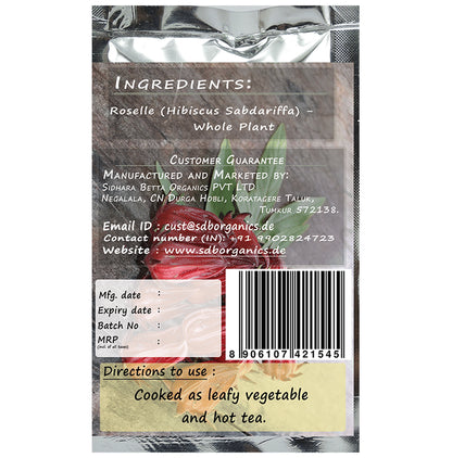Sidhara Betta Herbals Hibiscus Sabdariffa Whole Plant Powder