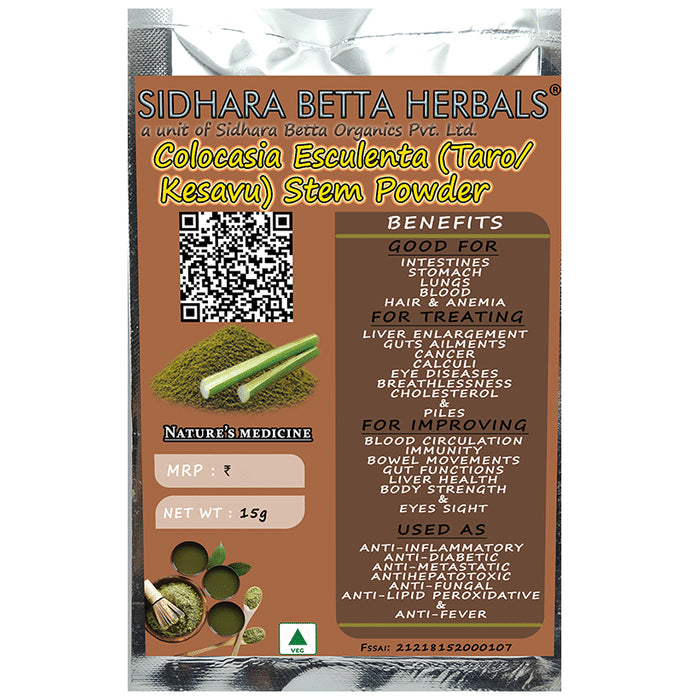 Sidhara Betta Herbals Powder Colocasia Esculenta Stem - Classic Derma