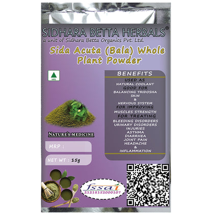 Sidhara Betta Herbals Sida Acuta Whole Plant Powder - Classic Derma