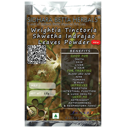 Sidhara Betta Herbals Wrightia Tinctoria Shwetha Indrajao Powder - Classic Derma