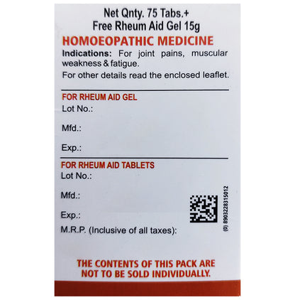 Bakson's Homeopathy Rheum Aid Tablet Rheum Aid Gel 15gm Free