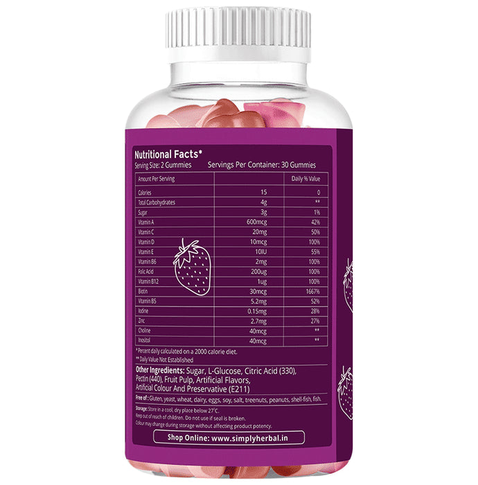 Simply Herbal Hair Vitamin Gummies with Biotin