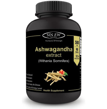 Sinew Nutrition Ashwagandha Supports General Wellness 500mg Tablet - Classic Derma