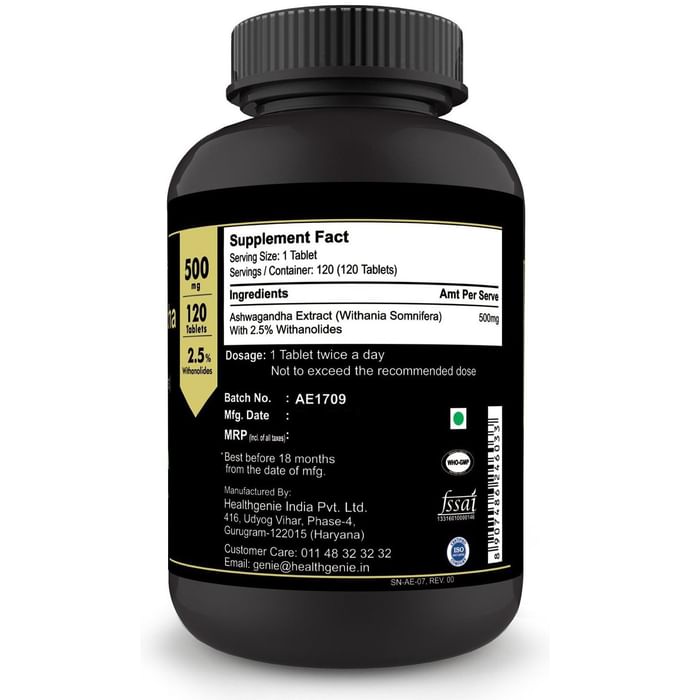 Sinew Nutrition Ashwagandha Supports General Wellness 500mg Tablet