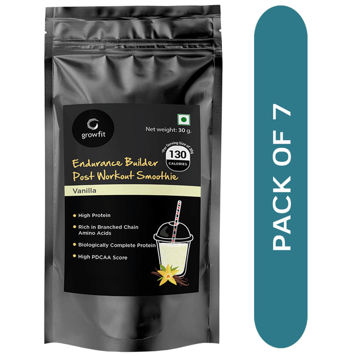 Growfit Endurance Builder Post Workout Smoothie Vanilla - Classic Derma
