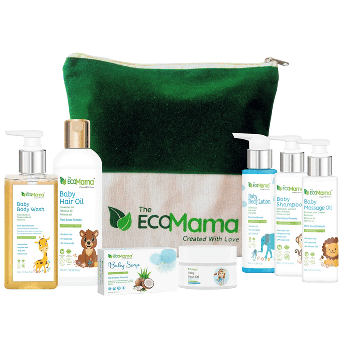The Eco Mama Baby (7 in 1) Essential Baby Care Kit - Classic Derma