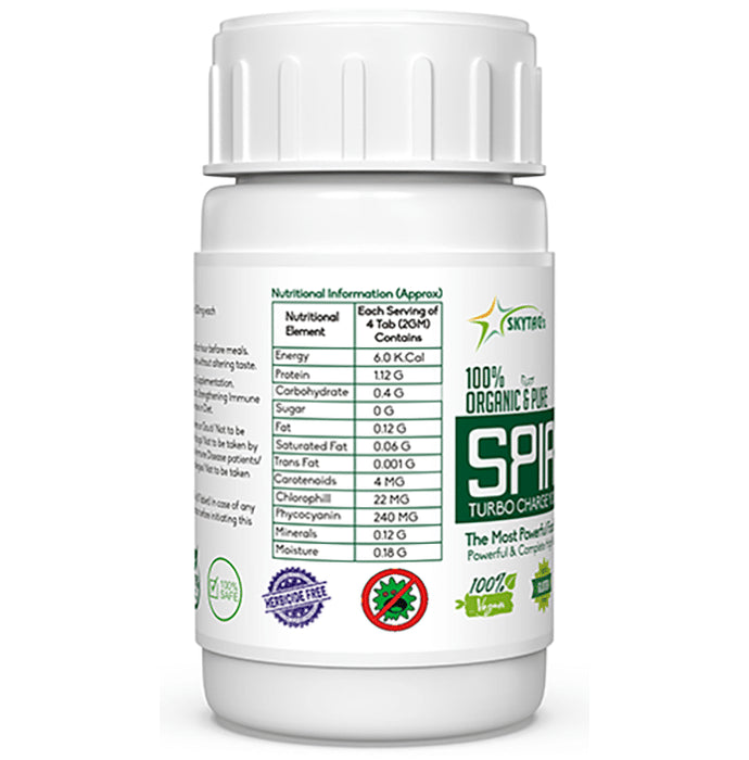 Skytag 100% Organic & Pure Spirulina 500mg Tablet