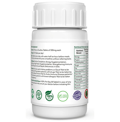 Skytag 100% Organic & Pure Spirulina 500mg Tablet