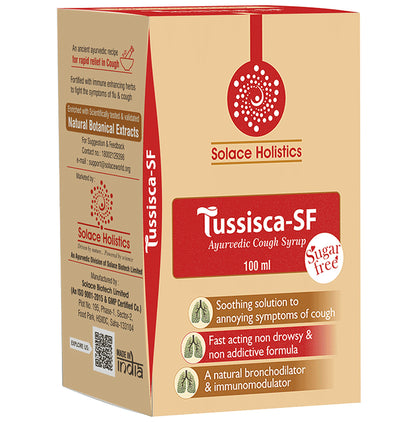 Solace Holistics Tussisca SF Cough Syrup Sugar Free