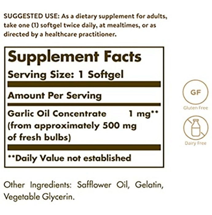 Solgar Garlic Oil Perles Soft Gelatin Capsule