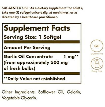 Solgar Garlic Oil Perles Soft Gelatin Capsule