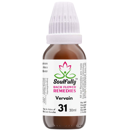 Soulfully Vervain Bach Flower Remedies Drops - Classic Derma