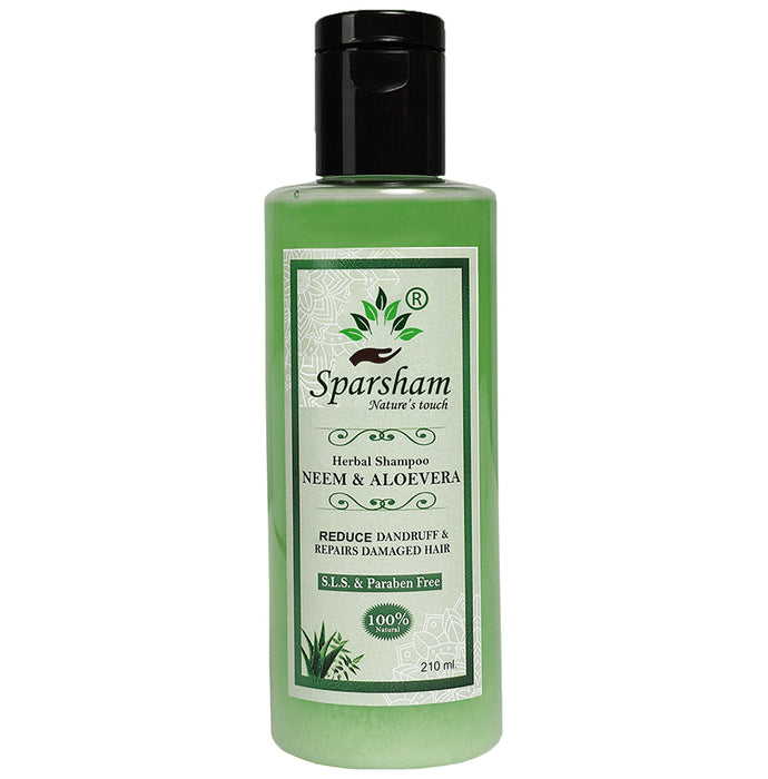 Sparsham Neem And Aovera Herbal Shampoo (210ml Each) SLS & Paraben Free - Classic Derma