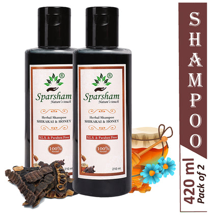 Sparsham Shikakhai And Honey Herbal Shampoo (210ml Each) SLS & Paraben Free