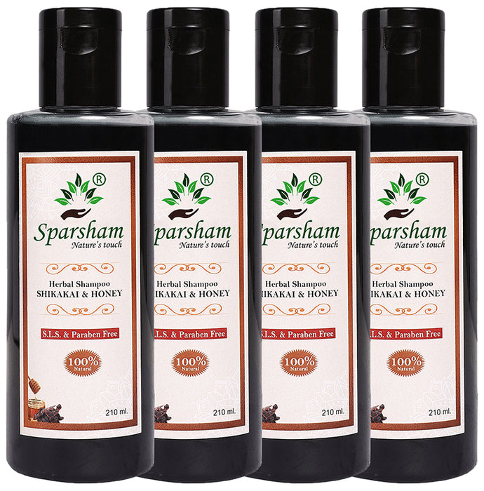 Sparsham Shikakhai And Honey Herbal Shampoo (210ml Each) SLS & Paraben Free - Classic Derma