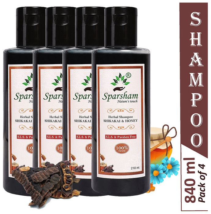 Sparsham Shikakhai And Honey Herbal Shampoo (210ml Each) SLS & Paraben Free