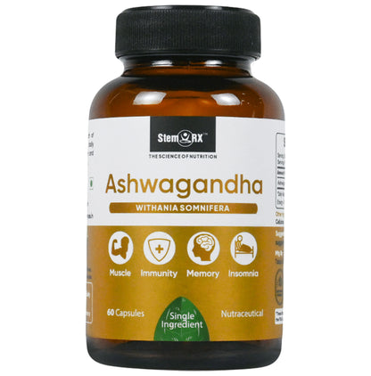 StemRx Ashwagandha Stress Relief Improve, Muscle, Strength | Capsule - Classic Derma