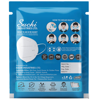 Suchi N 95 Face Mask with Earloop White