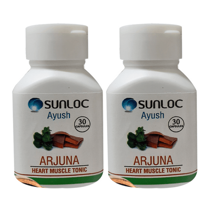 Sunloc Ayush Arjuna Heart Muscle Tonic Capsule (30 Each) - Classic Derma
