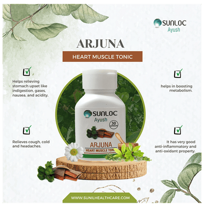 Sunloc Ayush Arjuna Heart Muscle Tonic Capsule (30 Each)