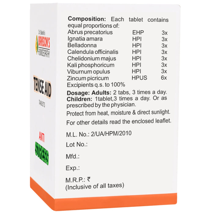 Bakson's Homeopathy Tense Aid Tablet
