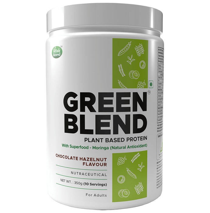 Vittalanaturals Green Blend Plant Based Protein Powder Chocolate Hazelnut - Classic Derma