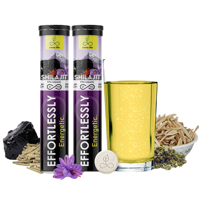 Svaa.Life Effortlessly Energetic Shilajit Effervescent Tablet (21 Each) - Classic Derma