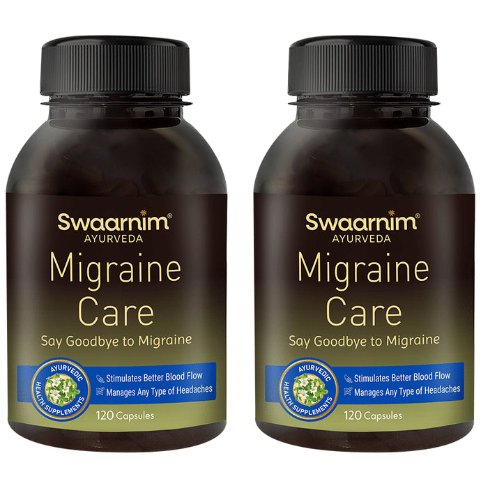 Swaarnim Ayurevda Migraine Care Capsule (120 Each) - Classic Derma