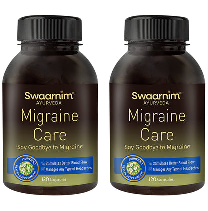 Swaarnim Ayurevda Migraine Care Capsule (120 Each) - Classic Derma