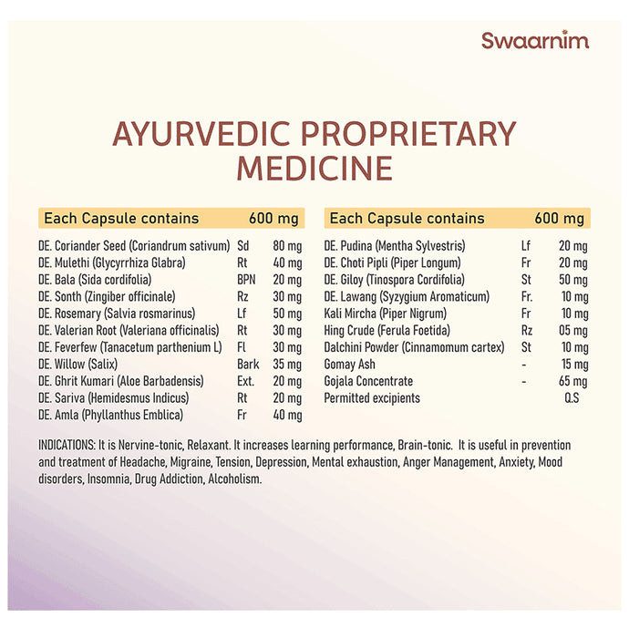 Swaarnim Ayurevda Migraine Care Capsule (120 Each)
