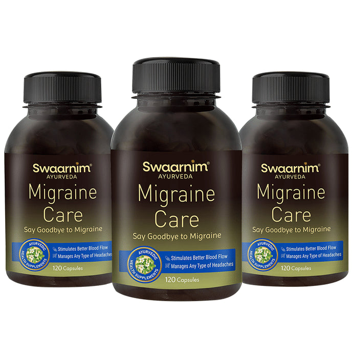 Swaarnim Ayurevda Migraine Care Capsule (120 Each) - Classic Derma