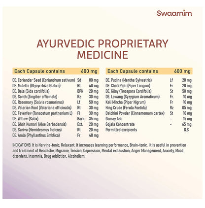 Swaarnim Ayurevda Migraine Care Capsule (120 Each)