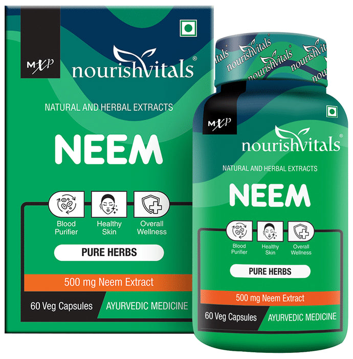NourishVitals Neem 500mg Veg Capsule (60 Each) - Classic Derma