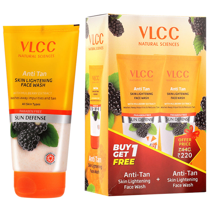 Buy VLCC Anti Tan Skin Lightening Face Wash (150ml Each) Buy One Get ...