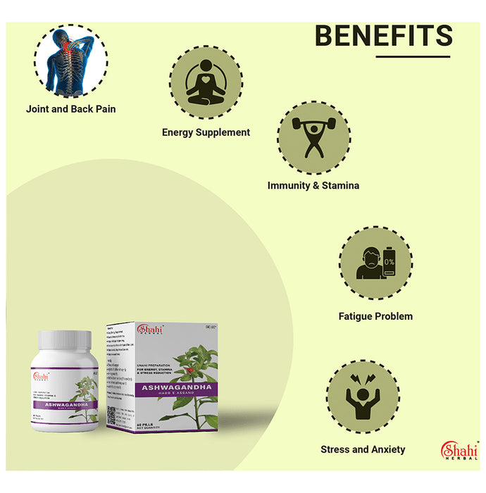 Shahi Herbal Ashwagandha Habb E Asgand Tablet (60 Each)