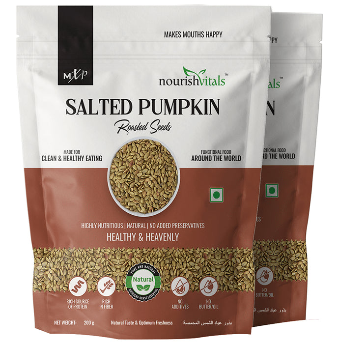 NourishVitals Salted Pumpkin Roasted Seeds (200gm Each) - Classic Derma