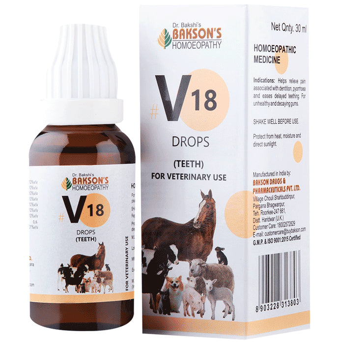 Bakson's Homeopathy V18 Teeth Drop - Classic Derma