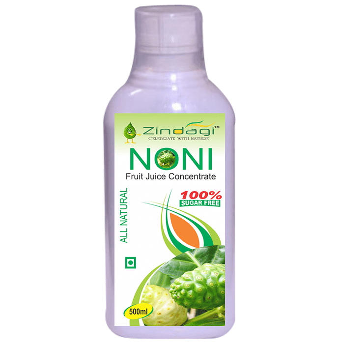 Zindagi 100% Sugar Free Noni Fruit Juice Concentrate (Buy 4 Get 1 Free - 500 ml Each) - Classic Derma