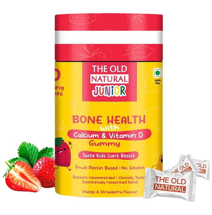 The Old Natural Junior Bone Health with Calcium & Vitamin D Gummies for Kids Mango & Strawberry - Classic Derma