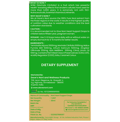 The Dave's Noni Heart Support Drops (30ml Each)