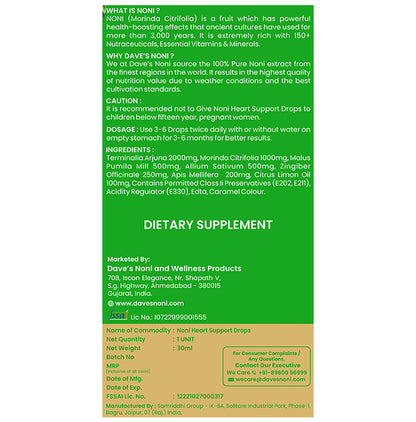 The Dave's Noni Heart Support Drops (30ml Each)