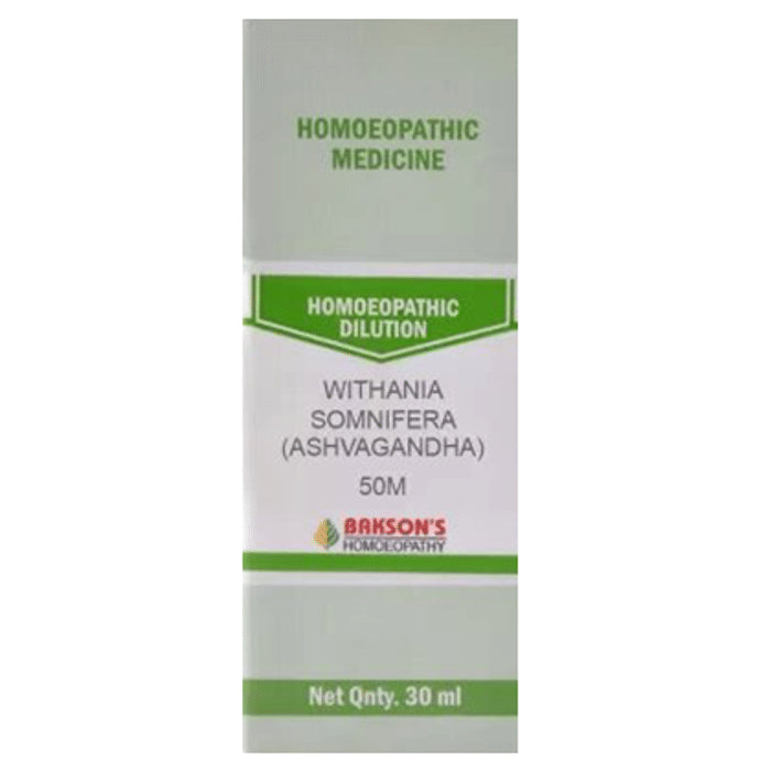 Bakson's Homeopathy Withania Somnifera (Ashvagandha) Dilution 50M - Classic Derma